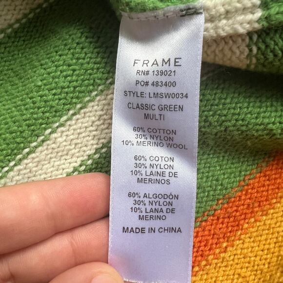 FRAME Mens striped Classic Fit Camp Crewneck Sweater XL - Picture 9 of 9